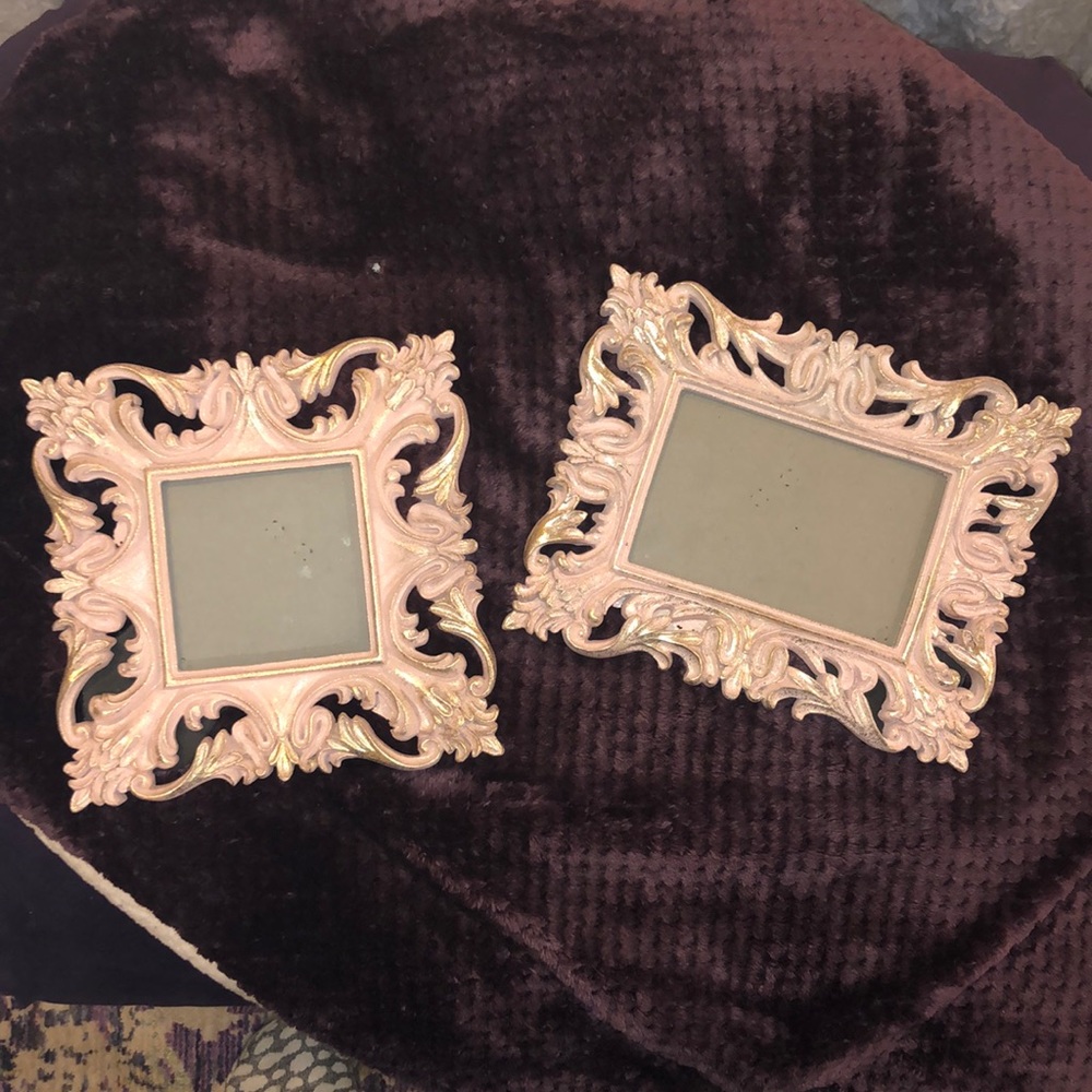 Azzure Home pink and gold flecked picture frames.